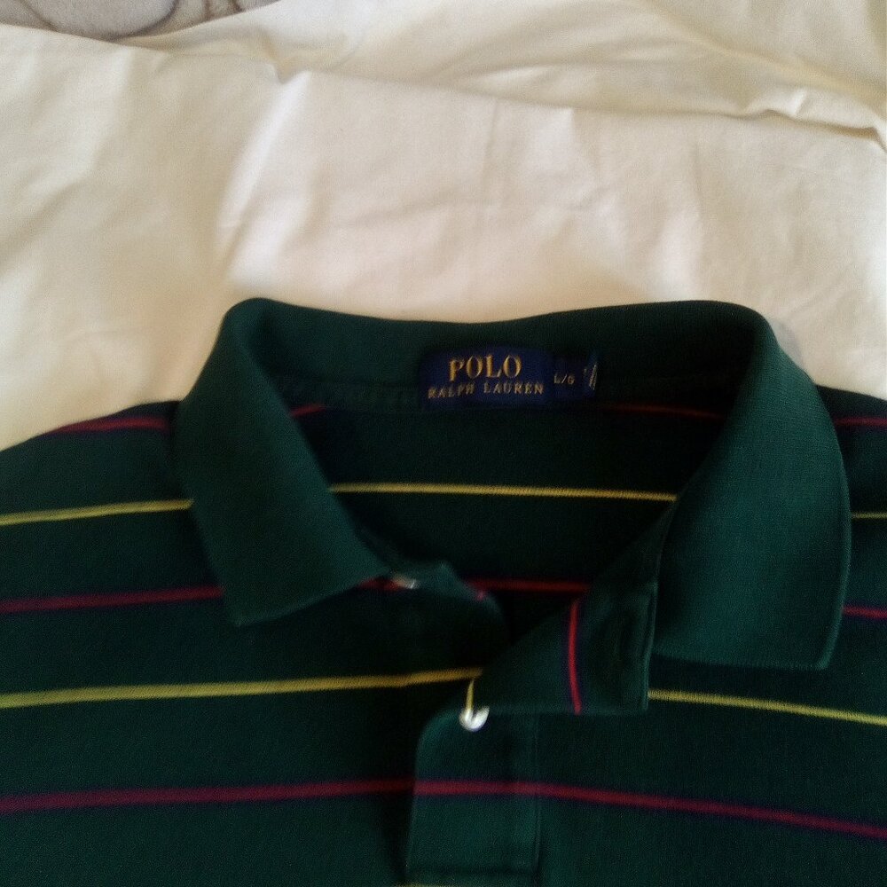 POLO RALPH LAUREN Men's Stripped Polo Shirt Size L - Picture 3 of 3